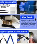 135-piece 3D printer tools kit with toolbox, nozzle cleaning kit, sanding pens, deburring tools, long-nose pliers