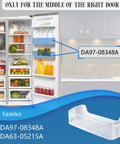 Door Shelf Basket Bin Replacement For Samsung Fridges DA97-08348A Guard Assembly Fits fridge door with product view