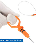 Close-up of Engine Oil Dipstick Level Dip Stick for Honda Accord showing orange pull ring and stainless steel rod.