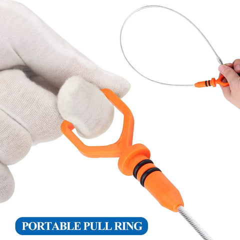 Close-up of Engine Oil Dipstick Level Dip Stick for Honda Accord showing orange pull ring and stainless steel rod.