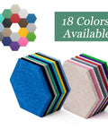 High Density Hexagon Acoustic Panels Peel And Stick Sound Blocking Wall Tiles in assorted colors for studio decor.