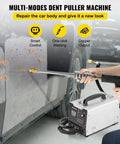 Pro Grade Stud Welder Dent Repair Kit With 1.8KW Spot Welder Auto Or Manual Welding And 7 Adjustable Modes in use on car body
