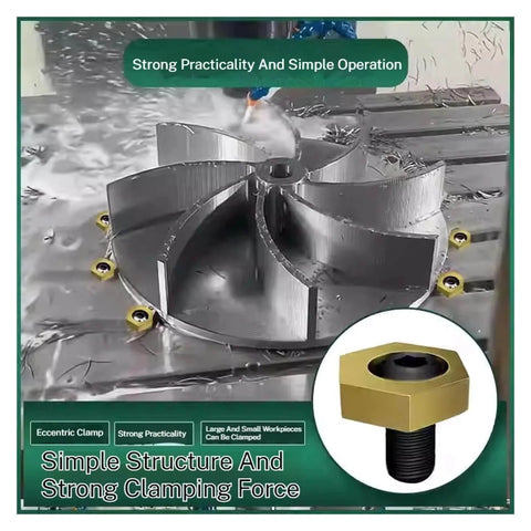 Hexagonal Eccentric Fixture Clamps Set Stainless Steel Workholding Clamps With Nuts For Thread M4 To M16 on CNC table