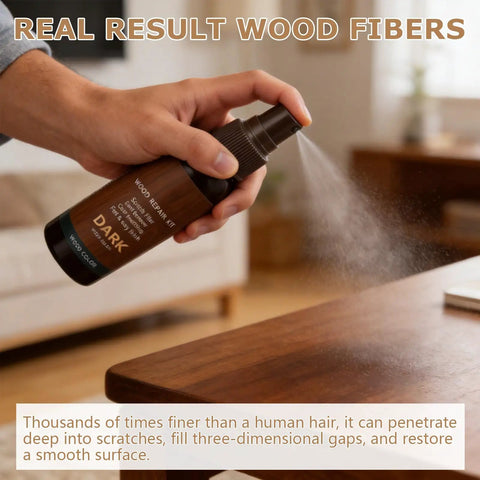 Applying Two Piece Wood Repair Kit For Floors And Furniture Repair Scratches And Nicks Easy Fix That Restores Finish No Sanding Needed Includes Towels For Hardwood Floors Wood Cabinets And Furniture on wooden table