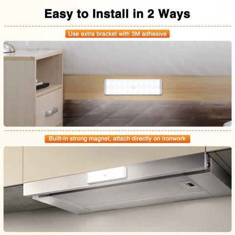 Rechargeable LED Closet Light With Remote 5 Pack Dope Bright White 150 Lumens Motion Sensor mounted with 3M tape and magnets
