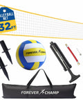 Regulation 32X3 Foot Outdoor Volleyball Net Set With Poles 8.5 Inch PU Volleyball Carrying Bag Boundary Lines Pump And Portable Gear