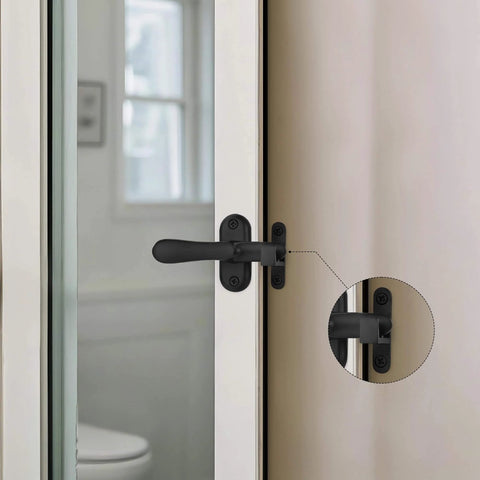 Two Pack 360 Degree Flip Bathroom Stall Latch For Inside Doors With Three Locking Methods Stainless Steel Matte Black Heavy Duty Gate Hardware Ideal For Barn Doors And Interior Doors Two And A Half Inch Handle