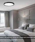 LED Flush Mount Ceiling Light Black 5000K 15 Inch Round 36W Equal To 360W Ultra Thin No Fuss Easy Install Fixture for Bedroom