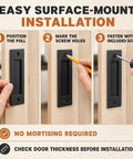 Deadly Smooth 6 Inch Sliding Barn Door Handle Tough Grip Design Matte Black Flush Pocket Door Pull installation guide