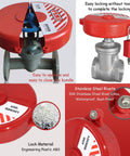 Valve Lockout Device for Water Spigots and Hose Bibs, Red Plastic Shield with Padlock, Easy Installation, Protects Against Water Theft
