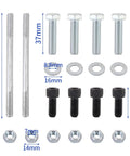 Open Center Three Quarter Inch Carburetor Gasket Adapter Kit 4Bbl To 4Bbl Aluminum Direct Bolt On Replacement For Most 4Bbl Carbs Improves Air Fuel Distribution Excludes Holley 4500 Silver hardware components including bolts and washers