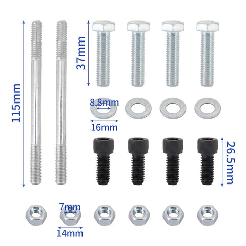 Open Center Three Quarter Inch Carburetor Gasket Adapter Kit 4Bbl To 4Bbl Aluminum Direct Bolt On Replacement For Most 4Bbl Carbs Improves Air Fuel Distribution Excludes Holley 4500 Silver hardware components including bolts and washers