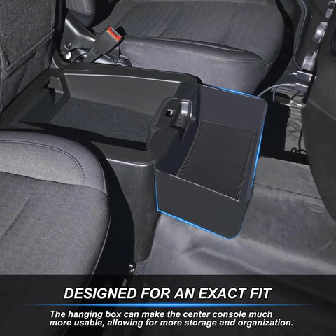Center Console Hanging Organizer Box For Chevy Silverado GMC Sierra 1500 2019 2026 And Silverado Sierra 2500HD 3500HD 2020 2026 With Split Bench Folding Seats Easy Access Truck Storage Caddy For Maximum Organization, installed view