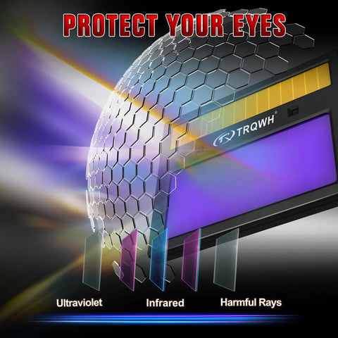 Auto Darkening Welding Helmet With True Color View And Light Lens Top Optical Clarity 1 1 1 2 Wide Field Of View Shade 9 To 13 Pro Grade