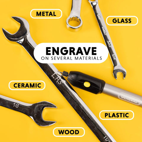 Cordless Engraving Pen For Metal With Diamond Tip Etching Tool Dope For Toys, Sporting Goods, Glass Gifts And More Fast, Easy Personalization For DIYers And Pros with metal, ceramic, plastic, wood, glass materials.