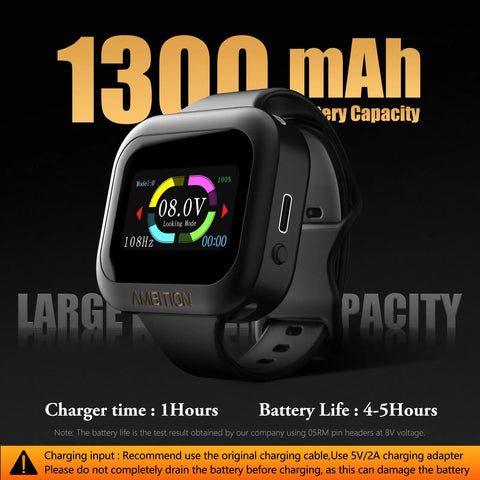 Touch Screen Tattoo Power Supply With 1600mAh Battery And LCD Display, Lightweight Aluminum Frame, Silicone Wristband, Portable Ready Pack For Rotary Tattoo Machines, Perfect For Outdoor Sessions, 1300mAh battery shown