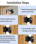 Home Master 3-inch matte black double-action spring door hinge with screws for saloon cafe doors (2-pack)