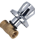 Heavy Duty Brass Water Valve 1/2 Inch Female Npt Thread Fitting with chrome control lever and solid brass body for plumbing.