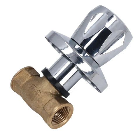 Heavy Duty Brass Water Valve 1/2 Inch Female Npt Thread Fitting with chrome control lever and solid brass body for plumbing.