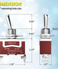 Heavy Duty Marine Toggle Switch 12V DC 30A Waterproof 2 Pin SPST On Off Switch dimensions diagram