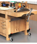 Workbench fitted with 4 Pack Workbench Casters Kit With Retractable Heavy Duty Wheels 660 Lb Capacity
