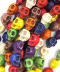 Pack Of 50 Mixed Color Turquoise Skull Head Spacer Beads For DIY Jewelry Making And Crafting, Loose Charm Beads, Assorted Colors