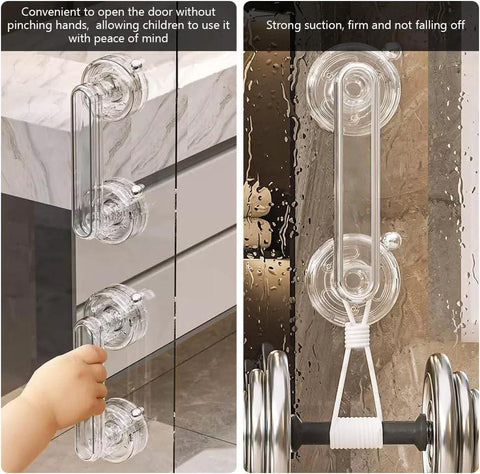 2 Pack Suction Cup Door Handles Punch Free Waterproof Removable Strong Hold for Windows Cabinets Bathrooms Kitchens