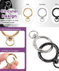 24Pcs Round Spring Clips Kit With Swivel Snap Hooks O Rings D Rings Buckles In 3 Colors 20Mm Inside Diameter Three Quarter Inch