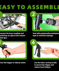 Step-by-step guide for Slick Lever Action Coolant Flush Gun And Solid Heater Core Flush Kit With Universal Hose Adapters.