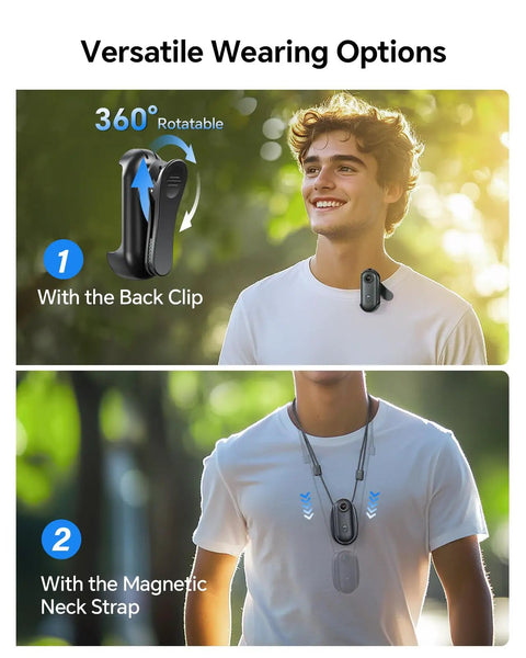 Two wearing options for 1440P Patrol Ready Body Camera With Audio, Built In 128GB Storage, Dual 1800mAh Batteries With Dock.