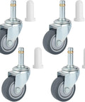 Smooth Rollin Rock Solid Heavy Duty Caster Wheels Set Of 4 With 7 16 Inch Stem Swivel TPR Replacement Wheels for utility carts and mop buckets.