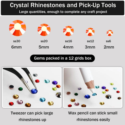 Clear Glue Kit With 4000 Orange AB Rhinestones For Crafts Clothing Fabric And Shoes B7000 Glue Flatback Gems Mixed Sizes