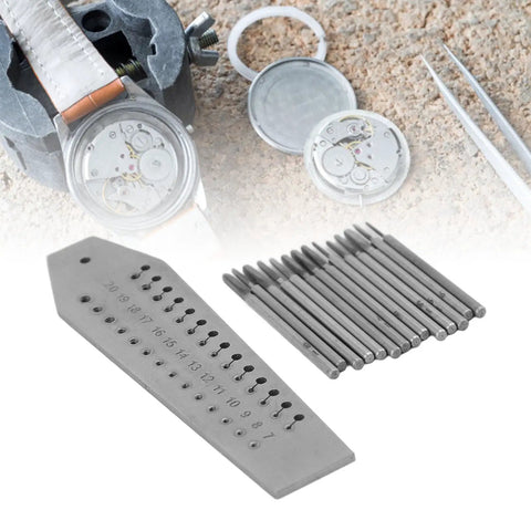 Pro Grade Miniature Tap And Die Set 14 Piece Watch Repair Tool Kit For 0.7 To 2 Mm Threads with screw plate and taps.
