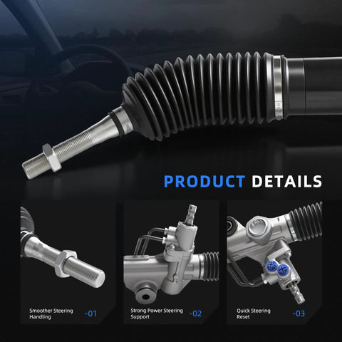 Close-up view of Toyota Sequoia 2001 to 2007 And Toyota Tundra 2000 to 2006 Hydraulic Power Steering Rack And Pinion Replacement
