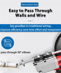 Heavy Duty Brushless Wire Tugger Electric Cable Pulling Machine With Variable Speed And Four Steel Guide Wheels for passing through walls.