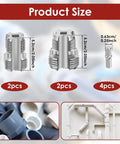 Premium Carbon Steel PVC Pipe Threader Kit For 1/2, 3/4 And One Inch Plastic Pipe Taps size comparison with threaded pieces.