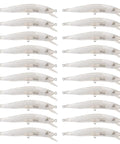Unpainted Blank Minnow Crankbait Lures Kit 20 Pcs ABS Topwater Fishing Lures with Steel Rattle, clear plastic lures lined up