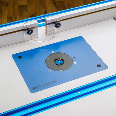 Rock Solid Phenolic Router Table Insert Plate Featuring Hella Smooth Non Drilled Surface With Standard Four Inch Diameter for woodworking setup.