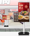 Premium 4K Interactive Led Digital Signage Display With Smart Split Screen And Smooth Portrait Or Landscape Swapping showcasing menu in a restaurant.