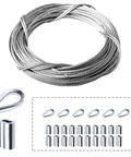 Stainless Steel Wire Rope 316 Marine Grade 7x7 Cable For Railing Decking Boat And Marine Hardware Heavy Duty Cable Kit Includes Sleeves and Thimbles