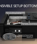 Biometric Gun Safe With Wireless Charging, 3 Quick Access Fingerprint Money Boxes, Compact Bedside Drawer Safe With 24 7 Digital Clock