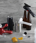 No-Touch Can Opener With Ring-Pull Tool And Auto Safety LidLifter Smooth-Edge Side-Cut Design For Safe Lid Removal Easy-Turn Handle Swiss Engineered Red, black and white can opener set