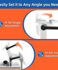 Adjustable Bench Grinder Tool Rest Sharpening Jig For 6 Inch And 8 Inch Grinders with 0-90° angle adjustment feature.