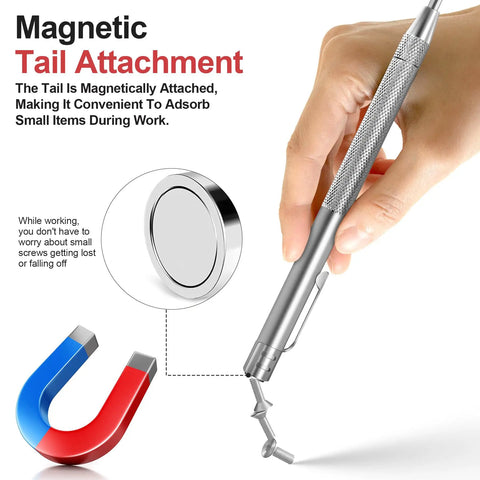 Kick Your DIY Projects Up A Notch With This Heavy Duty Tungsten Carbide Scriber Set featuring magnetic tail attachment for small items.