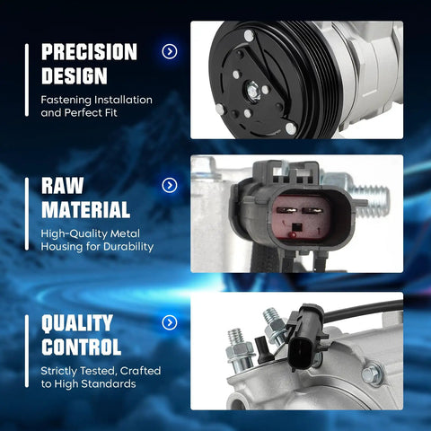 Rock Solid AC Compressor With Clutch For Peak Cooling Performance Heavy Duty Replacement showing precision design and quality control.