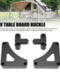 Hella Secure Rv Table Board Buckle Kit Featuring 180 Degree Rotating Lock Clips And Heavy Duty Triangle Brackets In Black for secure mounting.