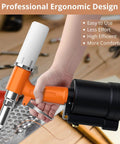 Pneumatic Rivet Gun With 500 Rivets And 5 Nosepieces, ergonomic design, and high efficiency in use on metal sheet