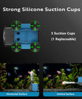 High Flow Submersible Pond Pump 480 GPH 8.2 Ft Lift with strong silicone suction cups for tanks and aquariums.