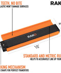 10 Inch Locking Contour Gauge For Edge Profile Measuring And Copying Irregular Shapes, ABS plastic with 10-inch ruler
