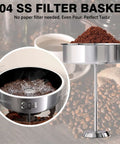 304 stainless steel coffee filter basket with coffee grounds, designed for Heavy Duty 110 Cup Stainless Steel Coffee Urn For Catering.